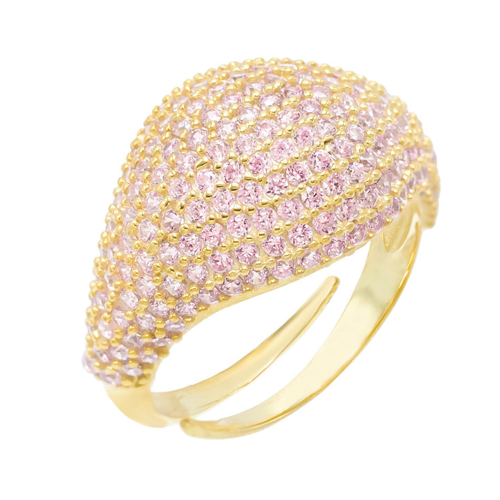Sapphire Pink Pavé Pinky Ring - Adina Eden's Jewels