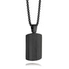 Black Black Damascus Steel Brush Polish Striped Dogtag Necklace - Adina Eden's Jewels