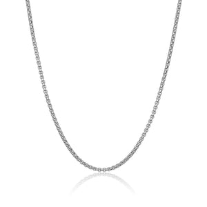 Silver Men's Round Box Chain - Adina Eden's Jewels