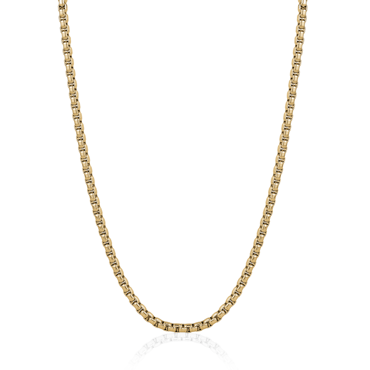 Gold Round Box Chain Necklace - Adina Eden's Jewels