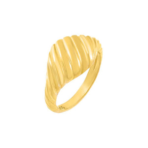 Gold / 3 Chunky Ribbed Pinky Ring - Adina Eden's Jewels