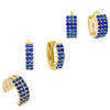 Sapphire Blue Colored Huggie Earring Combo Set - Adina Eden's Jewels