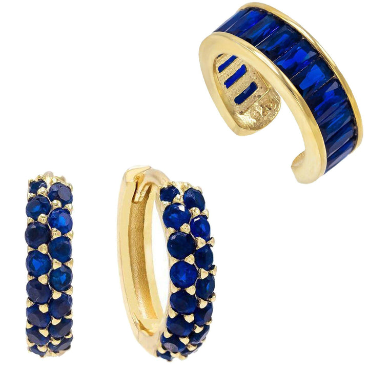 Combo Sapphire Blue Earring Combo Set - Adina Eden's Jewels