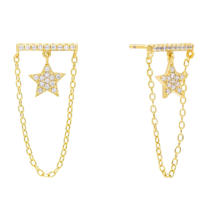 Gold Star Bar Stud Earring - Adina Eden's Jewels