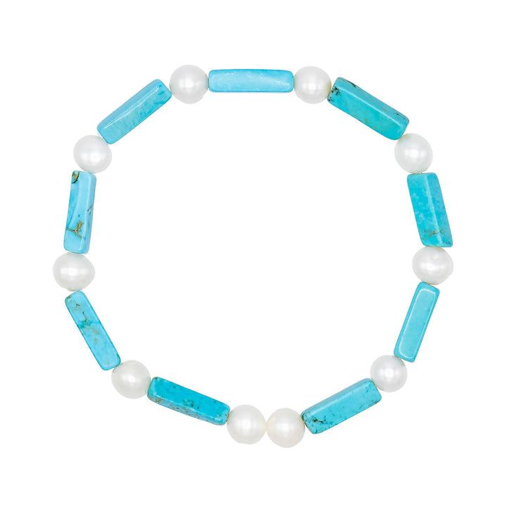 Pearl White Turquoise Pearl Bracelet - Adina Eden's Jewels