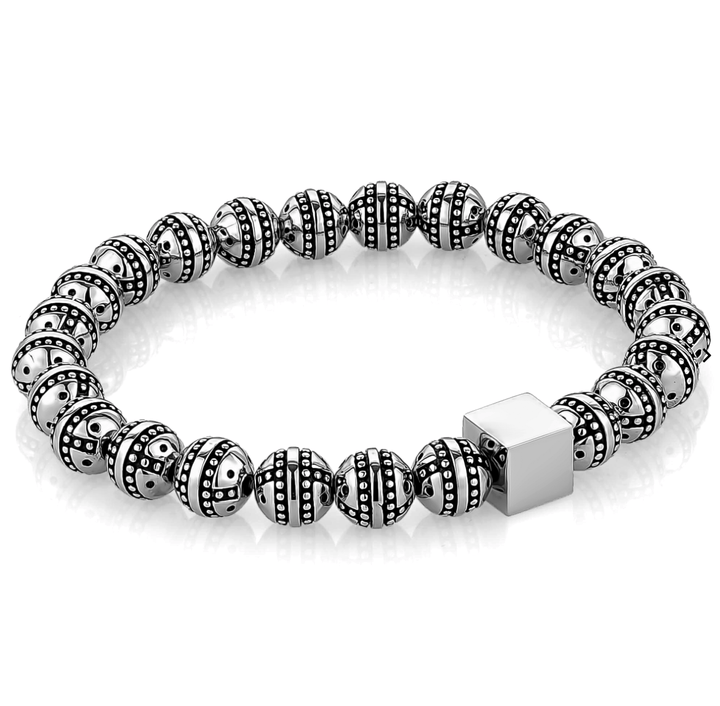 Silver Men's Silver Beads Bracelet - Adina Eden's Jewels