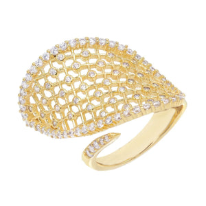 Gold / 6 CZ Caged Ring - Adina Eden's Jewels
