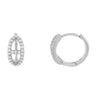 Silver Pavé Mariner Link Huggie Earring - Adina Eden's Jewels