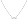 Silver Solid X Pave Uppercase Nameplate Link Necklace - Adina Eden's Jewels