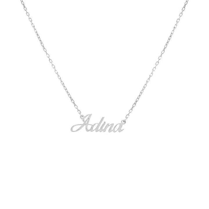 Adina Eden Solid Script Nameplate Necklace Personalized Jewelry