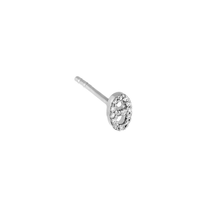 14K White Gold / Single Diamond Mini Mariner Stud Earring 14K - Adina Eden's Jewels