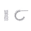 Silver Mini Baguette Hoop Earring - Adina Eden's Jewels