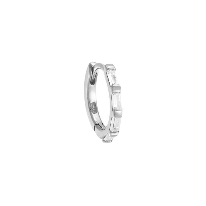 Silver / Single Mini Multi Baguette Huggie Earring - Adina Eden's Jewels