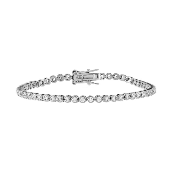 Silver Bezel Tennis Bracelet - Adina Eden's Jewels