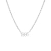 Silver Solid X Pavé Year Nameplate Link Necklace - Adina Eden's Jewels