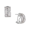 Silver Baguette X Round CZ Huggie Earring - Adina Eden's Jewels