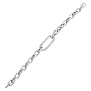 Silver Pavé Statement Chain Bracelet - Adina Eden's Jewels