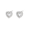 Silver Baguette CZ Heart Stud Earring - Adina Eden's Jewels