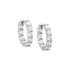 Silver / Pair Mini CZ Tennis Huggie Earring - Adina Eden's Jewels