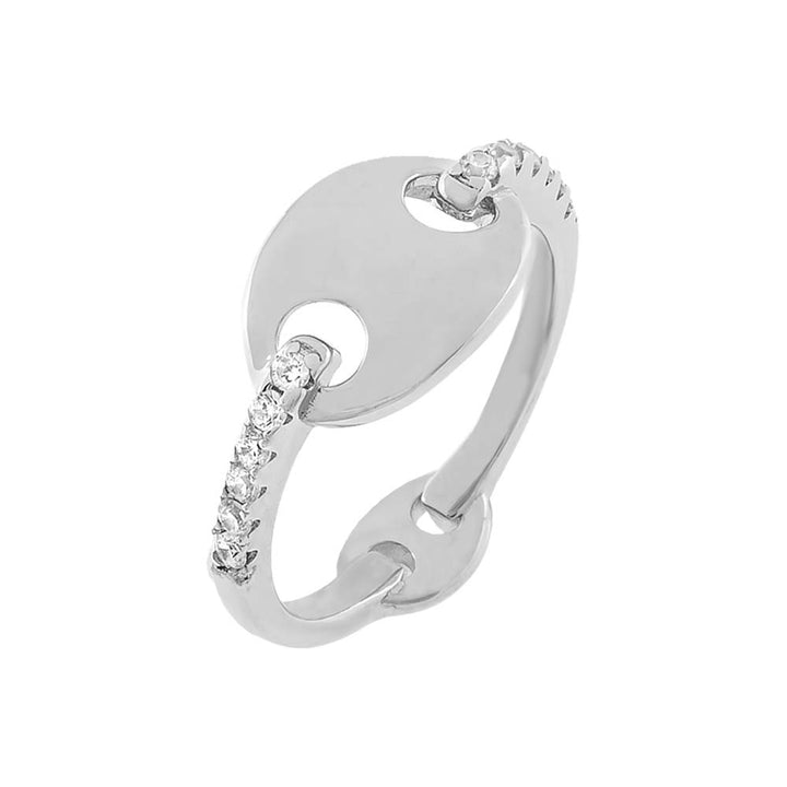 Silver / 6 Large Mariner Pavé Band Ring - Adina Eden's Jewels