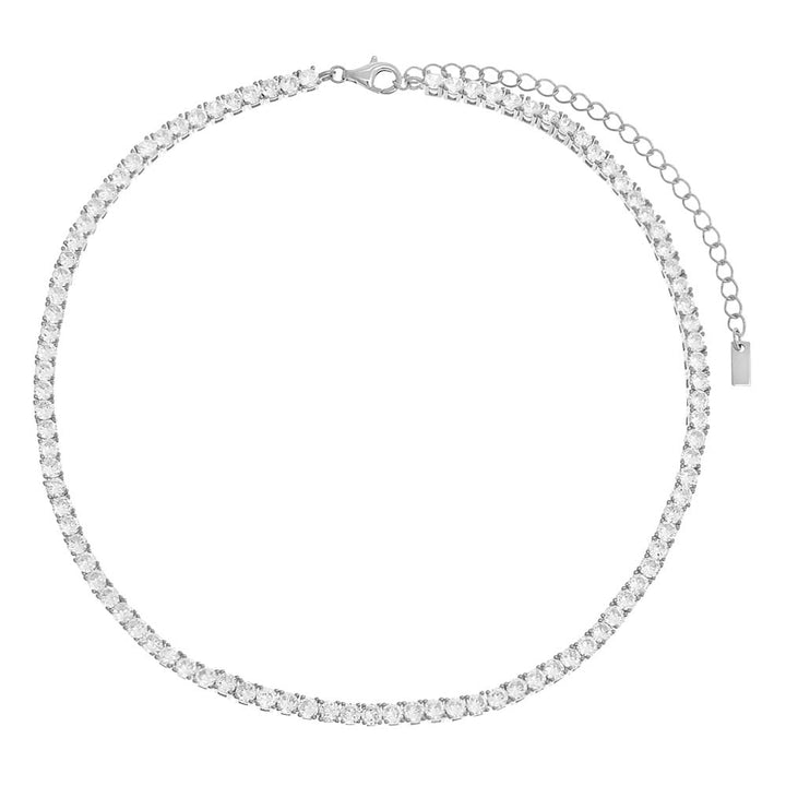 Silver / 3 MM Adina Eden Eden Tennis Choker - Adina Eden's Jewels