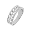 Silver / 8 Link x Pavé Double Row Ring - Adina Eden's Jewels