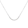 14K White Gold Diamond Curved Bar Link Necklace 14K - Adina Eden's Jewels