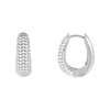 Silver Jumbo Pavé Oval Hoop Earring - Adina Eden's Jewels