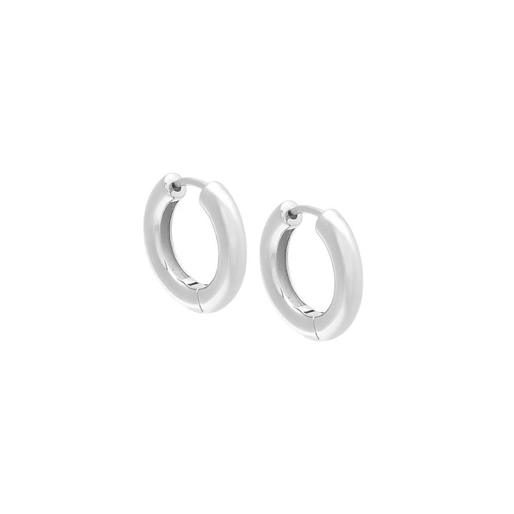 Silver Classic Tube Hoop Earring - Adina Eden's Jewels