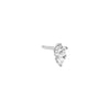 Silver / Single Colored Graduated Double Solitaire Stud Earring - Adina Eden's Jewels
