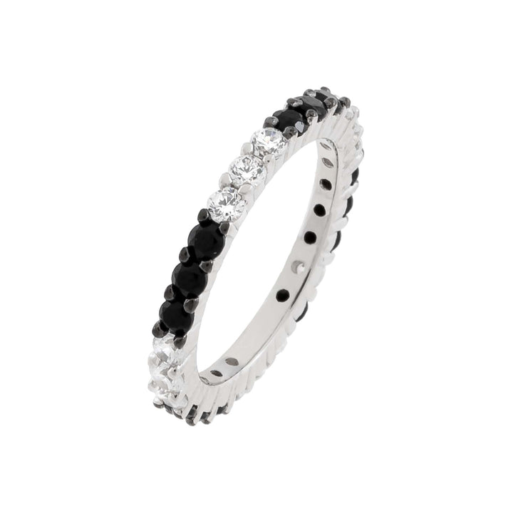 Onyx / 3 Dainty Colored Two Tone Ring - Adina Eden's Jewels