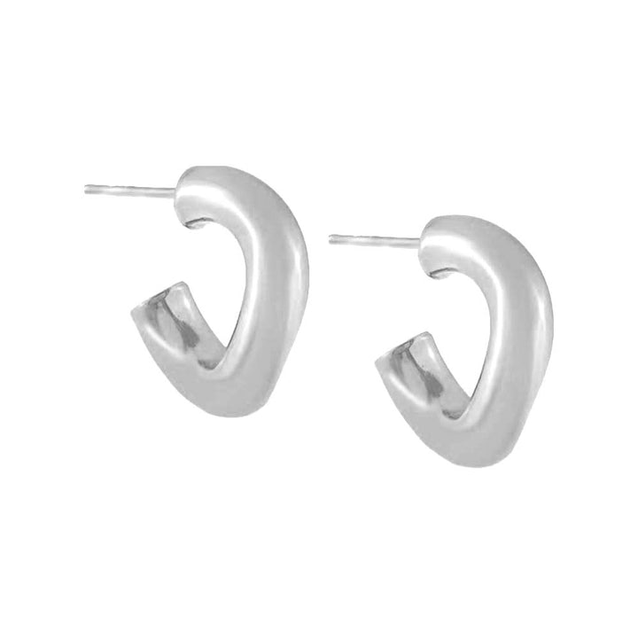 Silver / 20MM Curved Tube Hoop Earring - Adina Eden's Jewels
