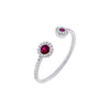Magenta Diamond X Colored Gemstone Double Stone Ring 14K - Adina Eden's Jewels
