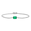 14K White Gold Emerald x Diamond Tennis Bracelet 14K - Adina Eden's Jewels
