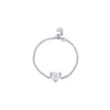 14K White Gold Diamond Heart Chain Ring 14K - Adina Eden's Jewels