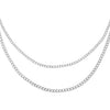 Silver Double Chain Cuban Necklace - Adina Eden's Jewels