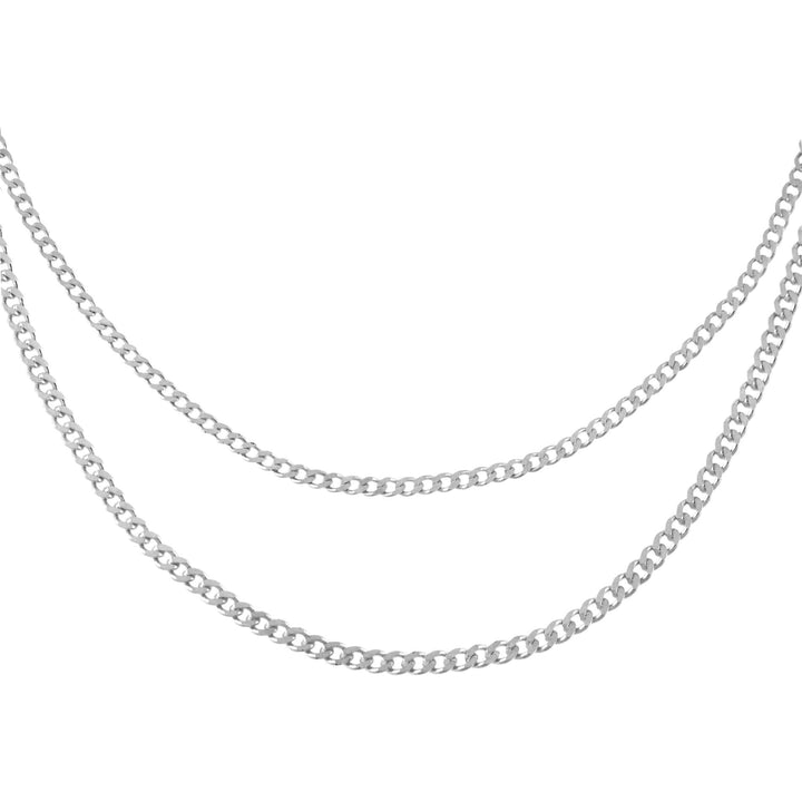 Silver Double Chain Cuban Necklace - Adina Eden's Jewels