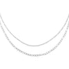 Silver Double Chain Figaro Necklace - Adina Eden's Jewels