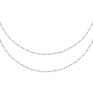 Silver Baby Figaro Chain Necklace Combo Set - Adina Eden's Jewels