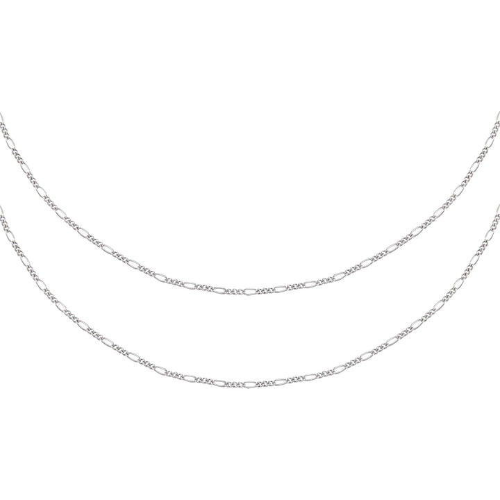 Silver Baby Figaro Chain Necklace Combo Set - Adina Eden's Jewels