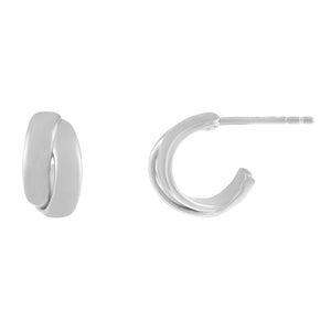 Silver Interlocked Double Hoop Earring - Adina Eden's Jewels