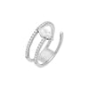 Silver / 6 Marquise Half Wrap Pave Ring - Adina Eden's Jewels