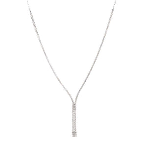 14K White Gold Cupcake Set Diamond Lariat Necklace 14K - Adina Eden's Jewels