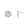 Silver CZ Baguette Flower Stud Earring - Adina Eden's Jewels