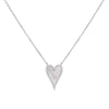 Silver Elongated Pavé Heart Necklace - Adina Eden's Jewels