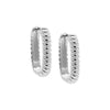 Silver / 20MM Wide Solid Ridged Oval Shape Huggie Earring - Adina Eden's Jewels