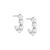 Silver / Pair Chunky CZ Stud Earring - Adina Eden's Jewels