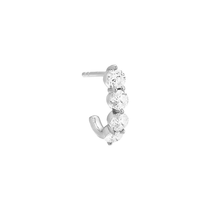 Silver / Single Chunky CZ Stud Earring - Adina Eden's Jewels