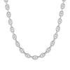 Silver / 12MM Full Pavé Mariner Chain Necklace - Adina Eden's Jewels