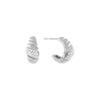 Silver Mini CZ Braided Hoop Earring - Adina Eden's Jewels